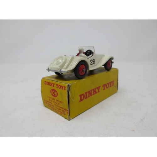 76 - A boxed Dinky Toys No.108 cream MG Midget