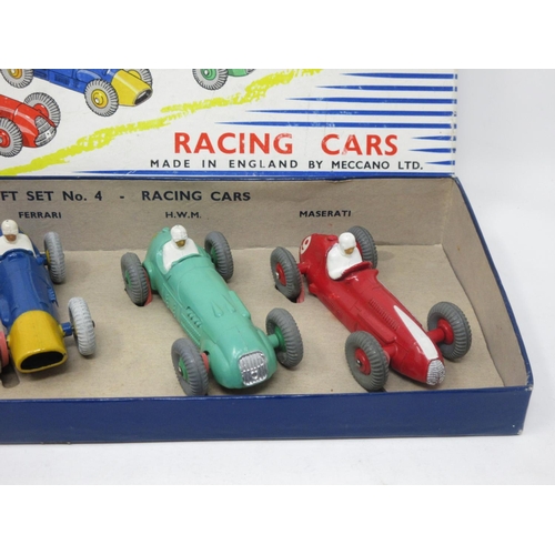 80 - A boxed Dinky Toys No.4 Racing Car Gift Set with three digit numbers