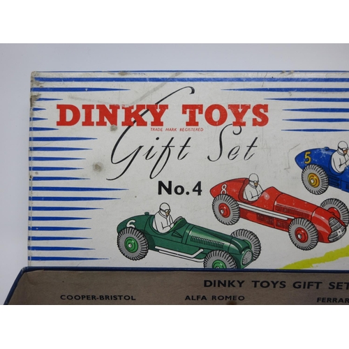 80 - A boxed Dinky Toys No.4 Racing Car Gift Set with three digit numbers