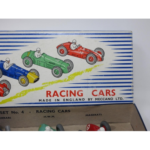 80 - A boxed Dinky Toys No.4 Racing Car Gift Set with three digit numbers