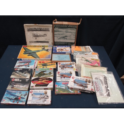 9 - A quantity of plastic Kits including Airfix Sopwith Pub, Bristol Fighter, Airco DH4, RE8, Revell Sop... 