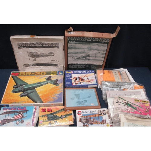 9 - A quantity of plastic Kits including Airfix Sopwith Pub, Bristol Fighter, Airco DH4, RE8, Revell Sop... 