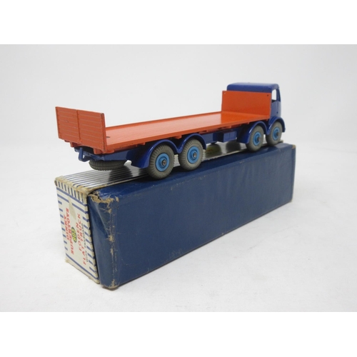 90 - A boxed Dinky Supertoys No.903 blue and orange Foden Flat Truck