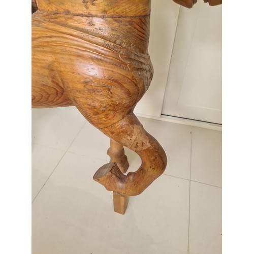 234 - Large vintage French carved wooden fairground type Horse, 110cm 43 in long x 26cm 10in deep x 100 cm... 