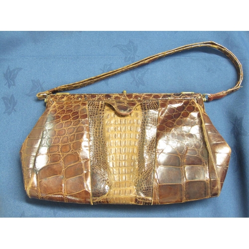 229 - Two vintage crocodile skin Handbags