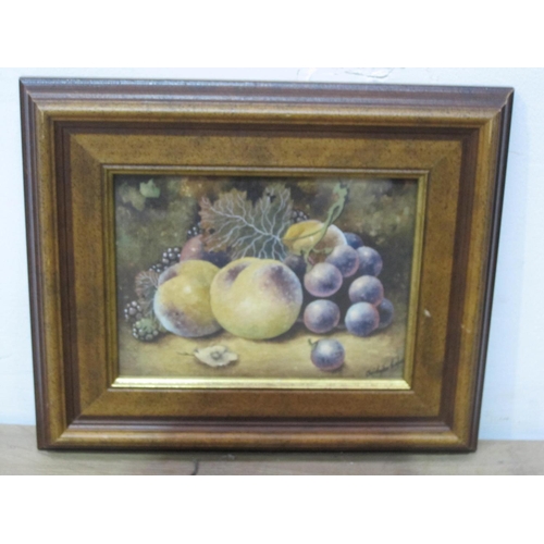 304 - THOMAS TODD BLAYLOCK - 'Dessert' with fruit on platter, a candle lamp and shade beyond, signed and t... 