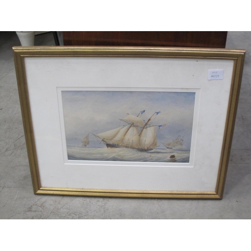 311 - Attributed to LIEUT C.P.WILLIAMS A Naval Engagement. said to depict  The American Privateer, 'Saucy ... 