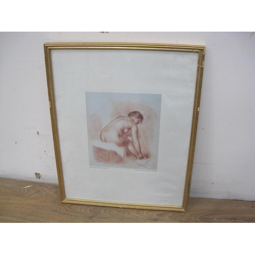 312 - After AUGUSTE RENOIR. Nude drying her foot, colour reproduction, pl. 9 1/4 x 8 1/4 in; a miscellaneo... 