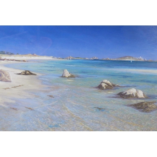 337 - C.N. SMITH. On Tresco, signed and dated '00', pastel, 17 x 23 1/2 in; and an oil painting on board b... 