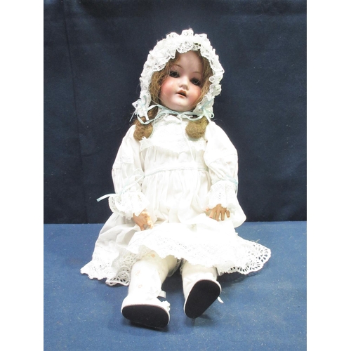 76 - A CM Bergmann Walterhausen bisque headed girl Doll with sleeping blue eyes, Germany 1916, 48cm H