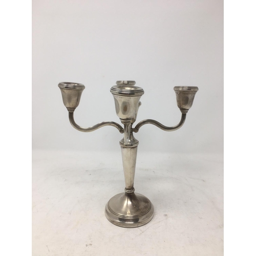 290 - A modern silver four branch Candle Holder, Birmingham 1990.