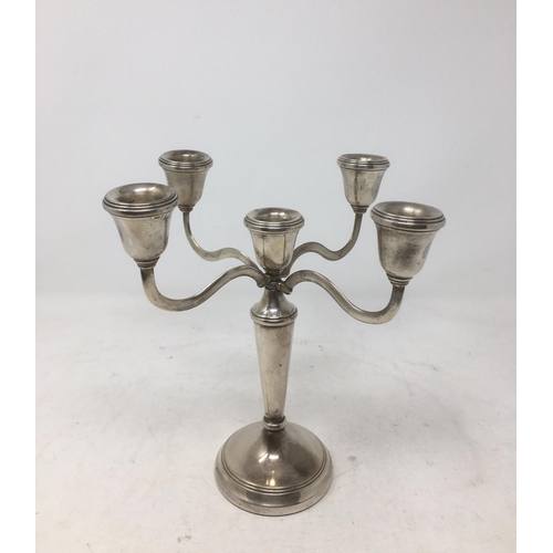 290 - A modern silver four branch Candle Holder, Birmingham 1990.