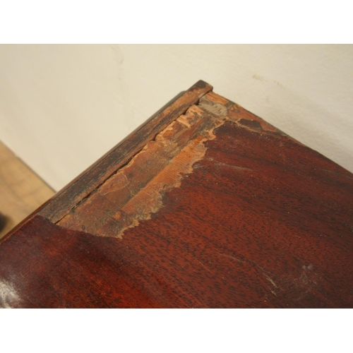 103 - A 19th Century mahogany Chest of three long drawers on bracket supports, 3ft 1in W, top damaged.