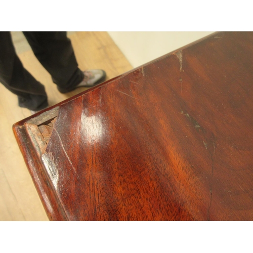 103 - A 19th Century mahogany Chest of three long drawers on bracket supports, 3ft 1in W, top damaged.