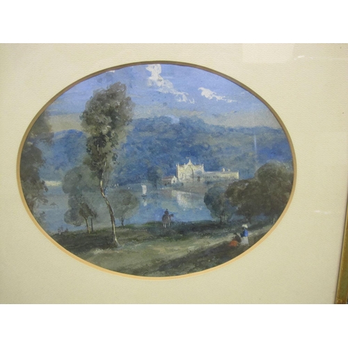 345 - SAMUEL PHILLIPS JACKSON RWS. A river landscape with figures in a punt, signed, watercolour, 8 x 18 i... 