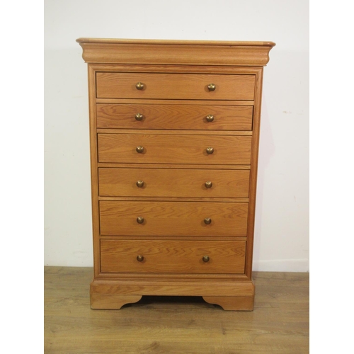 378 - A pair of modern oak Chests of six drawers 4ft 4in H x 2ft 11in W