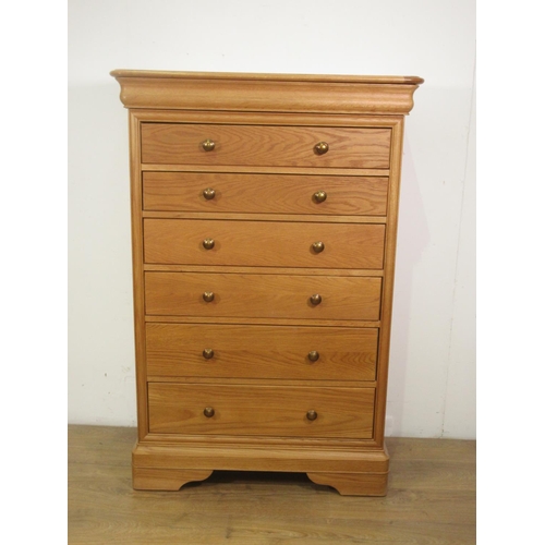 378 - A pair of modern oak Chests of six drawers 4ft 4in H x 2ft 11in W