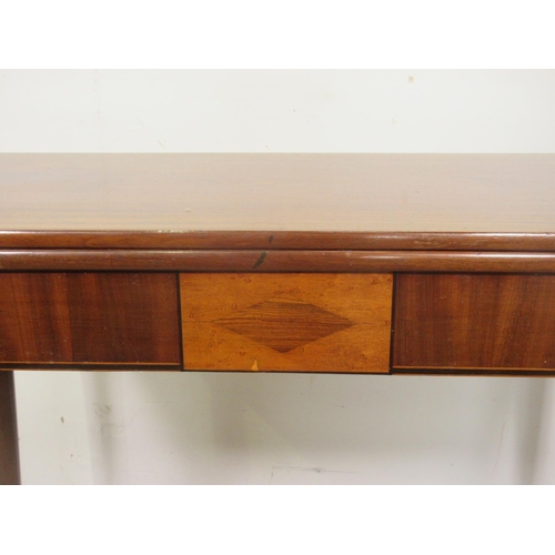 385 - A 19th Century mahogany fold-over Tea Table mounted upon turned supports 3ft W x 2ft 5in H