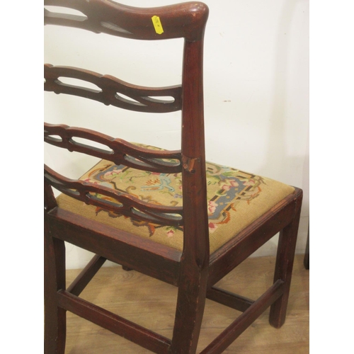 467 - An antique mahogany country Chippendale style Dining Chair and two other mahogany Dining Chairs