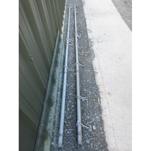 14 - Two rails with Meat Hooks with mounts 13ft L