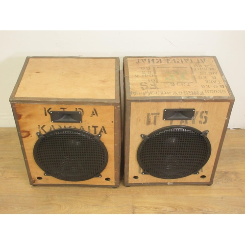 85 - Two tea crate Speakers 2ft H x 1ft 8in W