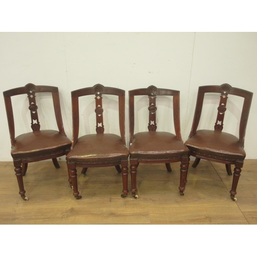 333 - A Victorian mahogany extending Dining Table on heavy turned supports with ceramic casters and two sp... 