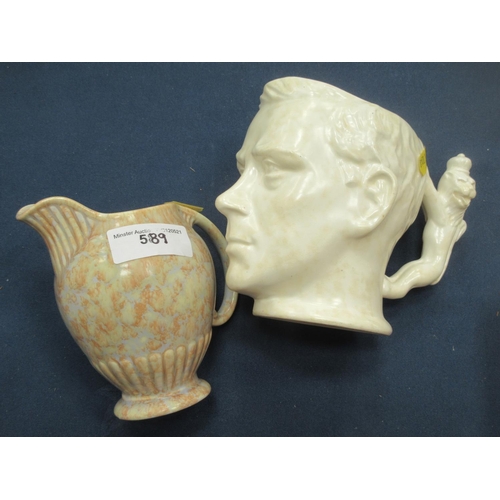 559 - A Character Mug depicting Edward A/F and a Crown Devon Jug, 4 1/2in H