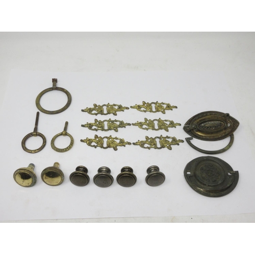 1 - A quantity of 18th and 19th Century brass Furniture Escutcheons, Knobs and Handles