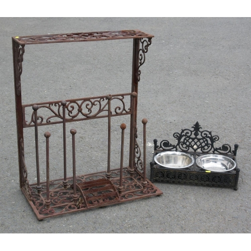 102 - A metal Boot Holder and Scrape and a Dog Bowl Holder