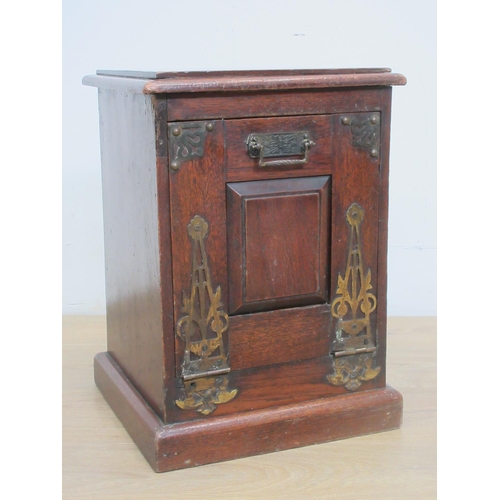 107 - An Arts and Crafts Coal Box with brass strap hinges 1ft 7in H x 1ft 1in W