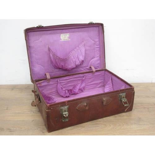 112 - A leather Luggage Trunk 2ft 2in W