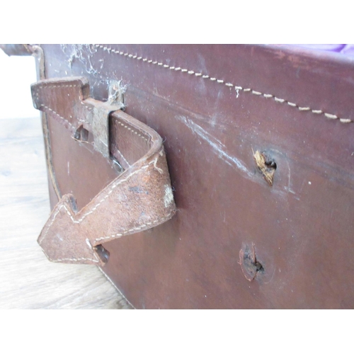 112 - A leather Luggage Trunk 2ft 2in W