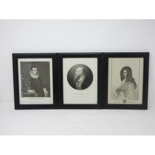 253 - Seventeen framed prints depicting Portraits of 'Nobility and Honourable Persons' including The Admir... 