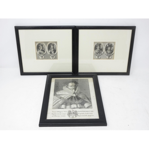 254 - Twenty four framed antique  engravings depicting  Nobility and Notable Persons including Michiel Adr... 