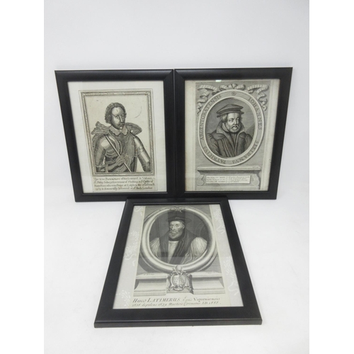 254 - Twenty four framed antique  engravings depicting  Nobility and Notable Persons including Michiel Adr... 