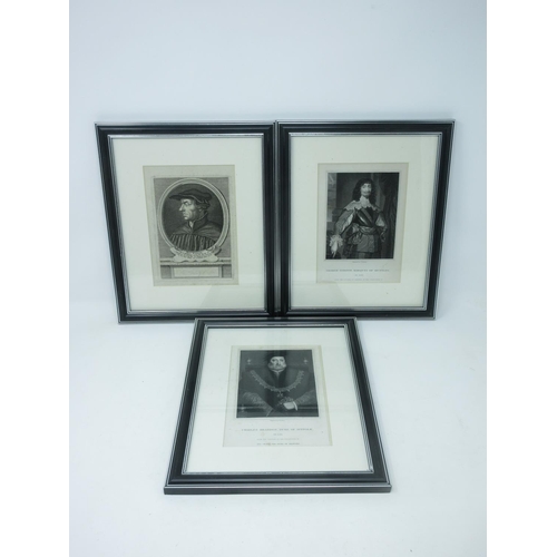 255 - Twenty six framed Portrait Engravings of Nobility and early Kings