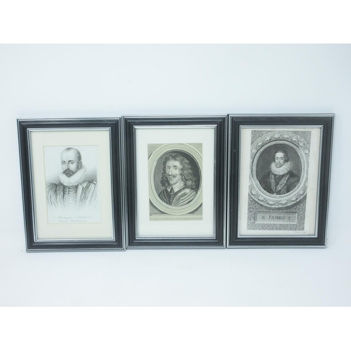 255 - Twenty six framed Portrait Engravings of Nobility and early Kings