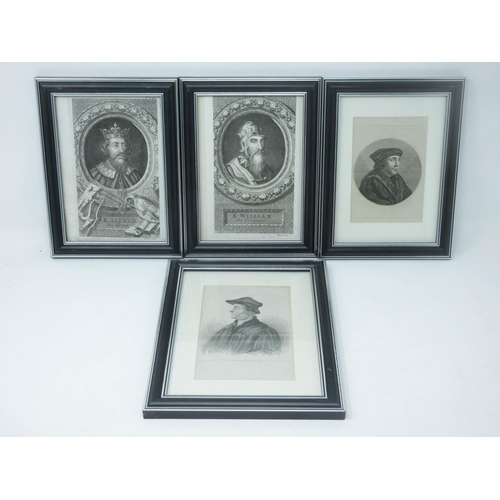 255 - Twenty six framed Portrait Engravings of Nobility and early Kings