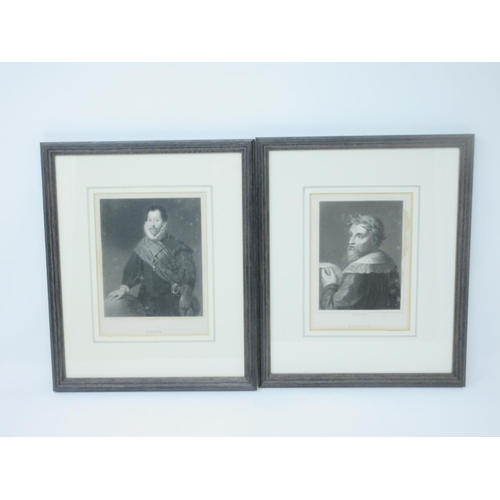 256 - Thirteen framed Portrait Engravings of historical figures including DesCartes, Priestley, and Abbe D... 