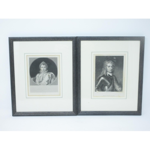 256 - Thirteen framed Portrait Engravings of historical figures including DesCartes, Priestley, and Abbe D... 