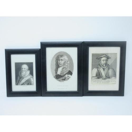 258 - Twenty four framed Portrait Engravings by G.Vertue, W. Marshall and others, depicting Royal and hist... 