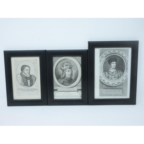 258 - Twenty four framed Portrait Engravings by G.Vertue, W. Marshall and others, depicting Royal and hist... 