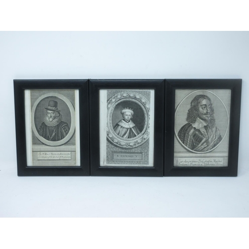 258 - Twenty four framed Portrait Engravings by G.Vertue, W. Marshall and others, depicting Royal and hist... 