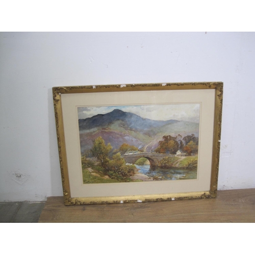 276 - HAROLD GRESLEY. A view towards a bridge, said to be Westmorland, signed, watercolour, 14 x 21in.