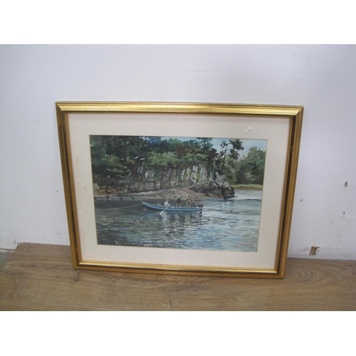 294 - T. J. MACLEOD. Linne Head, River Tay, signed, watercolour, heightened with gouache, 10 1/2 x 14in; t... 