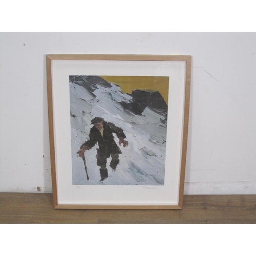 299 - SIR KYFFIN WILLIAMS. John Jones in Snow, reproduction in colours, pencil signed and numbered 78/150 ... 