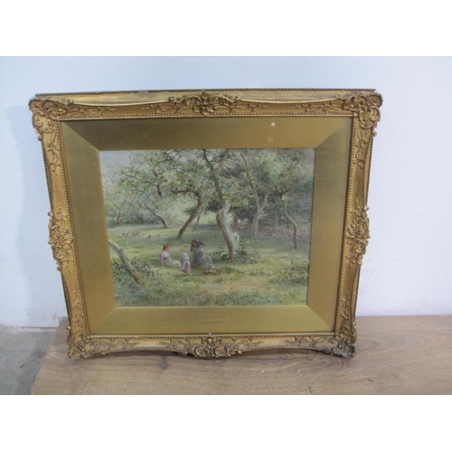 302 - JAMES GEORGE BINGLEY R.I. 'A Sussex Orchard', signed with faint initials, watercolour, 9 3/4 x 11 1/... 