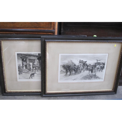 310 - AFTER GILBERT WRIGHT. 'The Start' and 'At the Crossroads', photogravures, 13 x 22in; a pair (2)