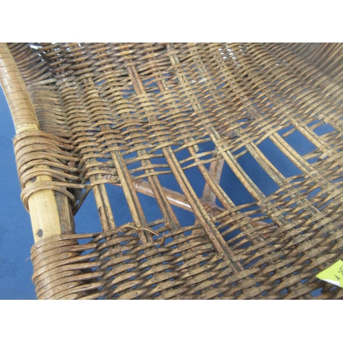 327 - Two cane Child's Chairs, one with Australian animal design upholstered seat