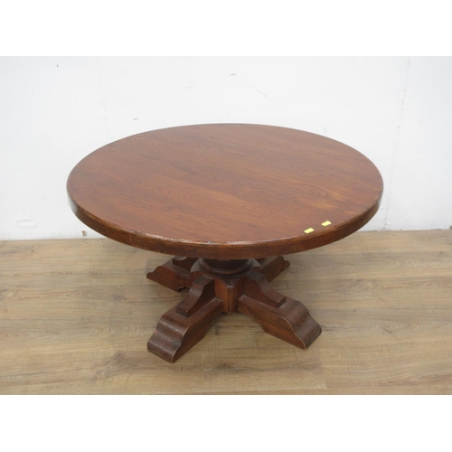 336 - A modern oak circular Coffee Table 3ft 3in D x 1ft 9in H